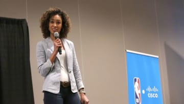 AUSTIN, TX - MARCH 09: TV personality Sage Steele during a panel discussion at SXSW on March 9, 2018 in Austin, Texas. (Photo by Jesse Grant/Getty Images for Cisco Systems, Inc.)