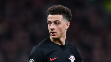 LONDON, ENGLAND - FEBRUARY 19: RB Leipzig's Ethan Ampadu during the UEFA Champions League round of 16 first leg match between Tottenham Hotspur and RB Leipzig at Tottenham Hotspur Stadium on February 19, 2020 in London, United Kingdom. (Photo by Ashley Western/MB Media/Getty Images)