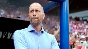 CINCINNATI, OH - JUNE 09: United States head coach Gregg Berhalter looks on prior to game action during a friendly international match between the United States and Venezuela on May 09, 2019 at Nippert Stadium, in Cincinnati, OH. (Photo by Robin Alam/Icon Sportswire via Getty Images)