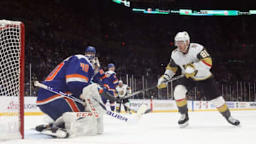 UNIONDALE, NEW YORK - DECEMBER 05: Jonathan Marchessault #81 of the Vegas Golden Knights skates against he New York Islanders at NYCB Live's Nassau Coliseum on December 05, 2019 in Uniondale, New York. (Photo by Bruce Bennett/Getty Images)