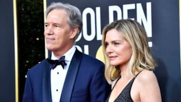 BEVERLY HILLS, CALIFORNIA - JANUARY 05: David E. Kelley (L) and Michelle Pfeiffer attends the 77th Annual Golden Globe Awards at The Beverly Hilton Hotel on January 05, 2020 in Beverly Hills, California. (Photo by Frazer Harrison/Getty Images)