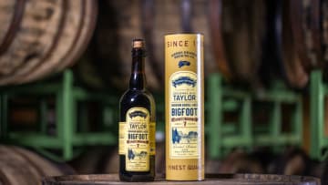 Colonel E.H. Taylor Bourbon Barrel-Aged Bigfoot from Sierra Nevada and E.H. Taylor, Jr. Bourbon, photo provided by Sierra Nevada