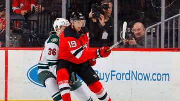NEWARK, NJ - FEBRUARY 22: Travis Zajac