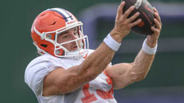 Clemson wide receiver Brannon Spector (13) catches a ball during practice in Clemson Friday, August 12, 2022.Clemson Football Photos From Aug 12 Practice Before Sept 5 Opener