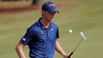 ATLANTA, GA - NOVEMBER 01: Michael Feagles of the Illinois Fighting Illini reacts on the third green during day three of the 2017 East Lake Cup at East Lake Golf Club on November 1, 2017 in Atlanta, Georgia. (Photo by Kevin C. Cox/Getty Images)