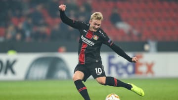 LEVERKUSEN, GERMANY - NOVEMBER 08: Julian Brandt #10 of Bayer Leverkusen controls the ball during the UEFA Europa League Group A match between Bayer 04 Leverkusen and FC Zurich at BayArena on November 8, 2018 in Leverkusen, Germany. (Photo by Maja Hitij/Getty Images)