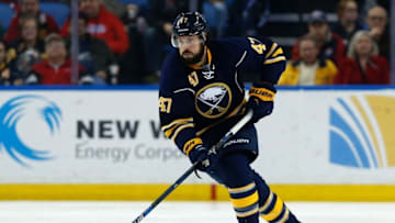 Mar 16, 2016; Buffalo, NY, USA; Buffalo Sabres defenseman Zach Bogosian (47) during the game against the Montreal Canadiens at First Niagara Center. Mandatory Credit: Kevin Hoffman-USA TODAY Sports