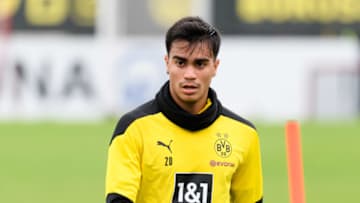 DORTMUND, GERMANY - OCTOBER 25: (BILD ZEITUNG OUT) Reinier of Borussia Dortmund looks on during the Borussia Dortmund Training Session on October 25, 2020 in Dortmund, Germany. (Photo by Alex Gottschalk/DeFodi Images via Getty Images)