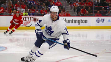 DETROIT, MI - OCTOBER 11: Auston Matthews #34 of the Toronto Maple Leafs skates against the Detroit Red Wings at Little Caesars Arena on October 11, 2018 in Detroit, Michigan. (Photo by Gregory Shamus/Getty Images)