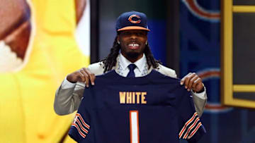 Apr 30, 2015; Chicago, IL, USA; Kevin White (West Virginia) is selected as the number seven overall pick to the Chicago Bears in the first round of the 2015 NFL Draft at the Auditorium Theatre of Roosevelt University. Mandatory Credit: Jerry Lai-USA TODAY Sports