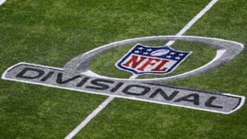NEW ORLEANS, LOUISIANA - JANUARY 13: A NFL playoff logo is seen during the NFC Divisional Playoff between the New Orleans Saints and the Philadelphia Eagles at the Mercedes Benz Superdome on January 13, 2019 in New Orleans, Louisiana. (Photo by Jonathan Bachman/Getty Images)
