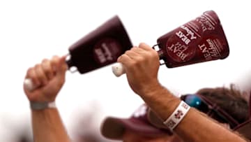 STARKVILLE, MS - SEPTEMBER 08: Mississippi State fans wave cowbells in the first quarter of a NCAA college football game against Auburn on September 8, 2012 at Davis Wade Stadium in Starkville, Mississippi. (Photo by Butch Dill/Getty Images)