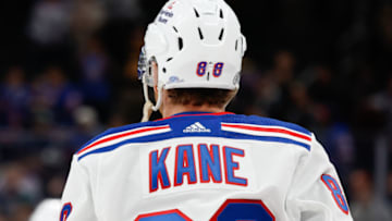 BOSTON, MA - MARCH 4: Patrick Kane #88 of the New York Rangers warms up before a game against the Boston Bruins at the TD Garden on March 4, 2023 in Boston, Massachusetts. (Photo by Richard T Gagnon/Getty Images)