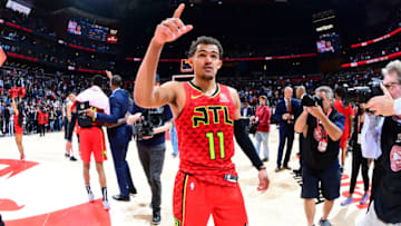 Trae Young (11) of the Atlanta Hawks (Photo by Scott Cunningham/NBAE via Getty Images)