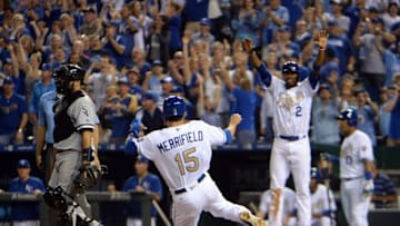 Kansas City Royals left fielder Whit Merrifield (15) - Mandatory Credit: John Rieger-USA TODAY Sports