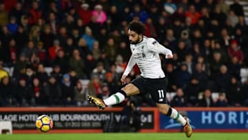 BOURNEMOUTH, ENGLAND - DECEMBER 17: (THE SUN OUT, THE SUN ON SUNDAY OUT) Mohamed Salah of Liverpool during the Premier League match between AFC Bournemouth and Liverpool at Vitality Stadium on December 17, 2017 in Bournemouth, England. (Photo by Andrew Powell/Liverpool FC via Getty Images)