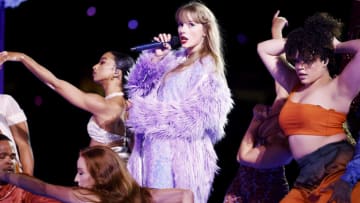 INGLEWOOD, CALIFORNIA - AUGUST 03: EDITORIAL USE ONLY. Taylor Swift performs onstage during "Taylor Swift | The Eras Tour" at SoFi Stadium on August 03, 2023 in Inglewood, California. (Photo by Emma McIntyre/TAS23/Getty Images for TAS Rights Management)