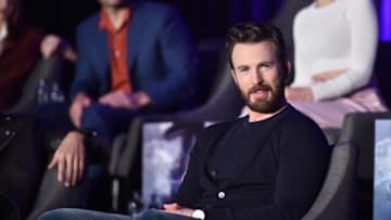 LOS ANGELES, CA - APRIL 07: Chris Evans speaks onstage during Marvel Studios' "Avengers: Endgame" Global Junket Press Conference at the InterContinental Los Angeles Downtown on April 7, 2019 in Los Angeles, California. (Photo by Alberto E. Rodriguez/Getty Images for Disney)
