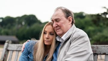 Joanne Froggatt as Laura Nielson, Dermot Crowley as Henry - Liar _ Season 2, Episode 4 - Photo Credit: Two Brothers Pictures/ITV/SundanceTV