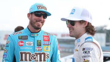 Kyle Busch, Joe Gibbs Racing, and Ryan Blaney, Team Penske, NASCAR (Photo by Matt Sullivan/Getty Images)
