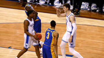 Duke basketball guard Jeremy Roach and forward Kyle Filipowski (Photo by Lance King/Getty Images)