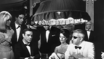 A scene from the James Bond film 'Thunderball' with Sean Connery, Claudine Auger and Adolfo Celi. (Photo by MacGregor/Getty Images)