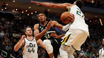 Giannis Antetokounmpo vs Utah Jazz (Jeff Hanisch-USA TODAY Sports)