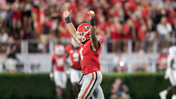 Nolan Smith celebrates a fumble recovery. (Photo by Steven Limentani/ISI Photos/Getty Images)