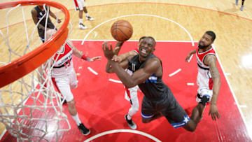 WASHINGTON, DC -  MARCH 5: Bismack Biyombo #11 of the Orlando Magic shoots the ball against the Washington Wizards on March 5, 2017 at Verizon Center in Washington, DC. NOTE TO USER: User expressly acknowledges and agrees that, by downloading and/or using this photograph, user is consenting to the terms and conditions of the Getty Images License Agreement. Mandatory Copyright Notice: Copyright 2017 NBAE (Photo by Ned Dishman/NBAE via Getty Images)