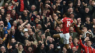 MANCHESTER, ENGLAND - MARCH 10: (THE SUN OUT, THE SUN ON SUNDAY OUT)Marcus Rashford of Man Utd celebrates the opening goal during the Premier League match between Manchester United and Liverpool at Old Trafford on March 10, 2018 in Manchester, England. (Photo by Andrew Powell/Liverpool FC via Getty Images)