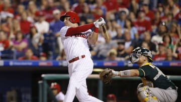 Hoskins will see major earning increases over the next three years, and the Phillies are aware of the financial expenditures ahead. Photo by Rich Schultz/Getty Images.