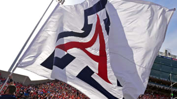 TUCSON, AZ - OCTOBER 10: Detail view of Arizona Wildcats flag after the Wildcats scored a touchdown in the first half of the college game against the Oregon State Beavers at Arizona Stadium on October 10, 2015 in Tucson, Arizona. (Photo by Jennifer Stewart/Getty Images)