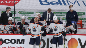 Connor McDavid #97, Jesse Puljujarvi #13, Edmonton Oilers (Photo by Jason Halstead/Getty Images)