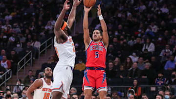 Detroit Pistons guard Frank Jackson (5) shoots Credit: Wendell Cruz-USA TODAY Sports
