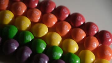 Skittles, a fruit-flavored candy. (Photo by Yuriko Nakao/Getty Images)