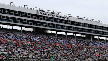 FORT WORTH, TX - NOVEMBER 03: Christopher Bell, driver of the #20 GameStop NBA 2K19 Toyota, leads the field at the start of the NASCAR Xfinity Series O'Reilly Auto Parts 300 at Texas Motor Speedway on November 3, 2018 in Fort Worth, Texas. (Photo by Brian Lawdermilk/Getty Images)