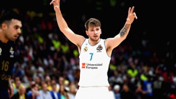 BELGRADE, SERBIA - MAY 20: Luka Doncic, #7 of Real Madrid during the 2018 Turkish Airlines EuroLeague F4 Championship Game between Real Madrid v Fenerbahce Dogus Istanbul at Stark Arena on May 20, 2018 in Belgrade, Serbia. (Photo by Luca Sgamellotti/EB via Getty Images)