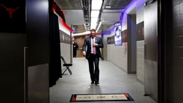 KANSAS CITY, MO - MARCH 10: Head coach Bill Self of the Kansas Jayhawks walks out of the locker room toward the court prior to the Big 12 Basketball Tournament Championship game against the West Virginia Mountaineers at Sprint Center on March 10, 2018 in Kansas City, Missouri. (Photo by Jamie Squire/Getty Images)