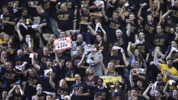 Jun 16, 2016; Cleveland, OH, USA; Fans cheer in game six of the NBA Finals between the Cleveland Cavaliers and the Golden State Warriors at Quicken Loans Arena. Cleveland won 115-101. Mandatory Credit: David Richard-USA TODAY Sports