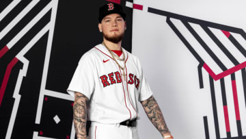 FT. MYERS, FL - FEBRUARY 19: Alex Verdugo #99 of the Boston Red Sox poses for a portrait during team photo day on February 19, 2020 at jetBlue Park at Fenway South in Fort Myers, Florida. (Photo by Billie Weiss/Boston Red Sox/Getty Images)