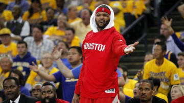 Apr 18, 2016; Oakland, CA, USA; Houston Rockets forward Josh Smith (5) reacts to a foul call against the Golden State Warriors in the second quarter in game two of the first round of the NBA Playoffs at Oracle Arena. Mandatory Credit: Cary Edmondson-USA TODAY Sports