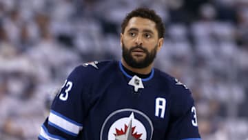 WINNIPEG, MANITOBA - APRIL 20: Dustin Byfuglien. (Photo by Jason Halstead /Getty Images)