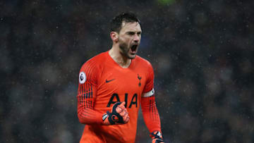 LONDON, ENGLAND - DECEMBER 15: Hugo Lloris of Tottenham Hotspur celebrates after teammate Christian Eriksen scores their team's first goal during the Premier League match between Tottenham Hotspur and Burnley FC at Tottenham Hotspur Stadium on December 15, 2018 in London, United Kingdom. (Photo by Julian Finney/Getty Images)