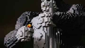 MELBOURNE, AUSTRALIA - MARCH 31: (AUSTRALIA OUT) Ryan McNaught, the only LEGO Certified Professional in the Southern Hemisphere, puts the finishing touches on his LEGO version of King Kong for the LEGO Wonders of the World exhibition which is showing at the Melbourne Museum from April 1 to May 7 on March 31, 2017 in Melbourne, Australia. (Photo by Michael Dodge/Fairfax Media via Getty Images)