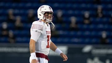 Oct 10, 2020; Annapolis, Maryland, USA; Temple Owls quarterback Anthony Russo (15) during the first half against the Navy Midshipmen at Navy-Marine Corps Memorial Stadium. Mandatory Credit: Tommy Gilligan-USA TODAY Sports
