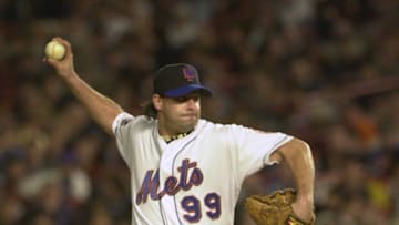 24 Oct 2000: #99 Turk Wendell of the New York Mets throws against the New York Yankees in the seventh inning during Game 3 of the MLB World Series at Shea Stadium in Flushing, New York. Mandatory Credit: Ezra Shaw/ALLSPORT