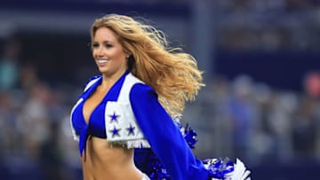 ARLINGTON, TX - SEPTEMBER 16: A Dallas Cowboys Cheerleader performs during the game between the New York Giants and the Dallas Cowboys at AT&T Stadium on September 16, 2018 in Arlington, Texas. (Photo by Tom Pennington/Getty Images)
