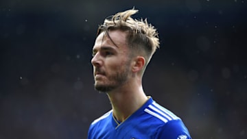 LEICESTER, ENGLAND - OCTOBER 06: James Maddison of Leicester City looks on during the Premier League match between Leicester City and Everton FC at The King Power Stadium on October 6, 2018 in Leicester, United Kingdom. (Photo by Shaun Botterill/Getty Images)