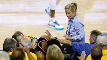 OAKLAND, CALIFORNIA - JUNE 05: Kyle Lowry shoved (Photo by Lachlan Cunningham/Getty Images)