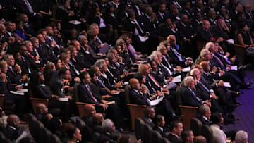 BALTIMORE, MARYLAND - OCTOBER 25: Members of Congress attend the funeral service for Rep. Elijah Cummings (D-MD) at New Psalmist Baptist Church on October 25, 2019 in Baltimore, Maryland. A sharecropper’s son who rose to become a civil rights champion and the chairman of the powerful House Oversight and Government Reform Committee, Cummings died last week of complications from longstanding health problems. (Photo by Chip Somodevilla/Getty Images)